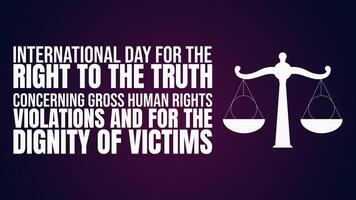 International Day for the Right to the Truth concerning Gross Human Rights Violations and for the Dignity of Victims vector