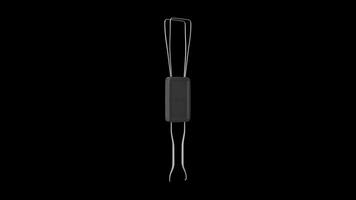 Metal Keycap Puller Rotating on a Transparent Background. Seamless Loop. 4K video