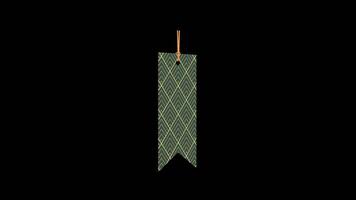 Abstract Design Bookmark Rotating on a Transparent Background. Seamless Loop. 4K video