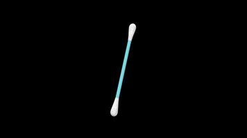 Cotton Swab Rotating on a Transparent Background. Seamless Loop. Cotton Buds. 4K video