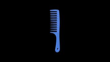Hair Comb Rotating on a Transparent Background. Seamless Loop. Plastic Comb. 4K video