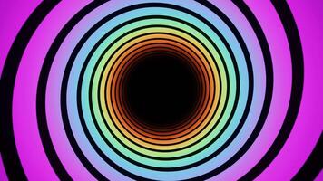 Multicolor Hypnotic Spiral Tunnel Background VJ Loop in 4K video