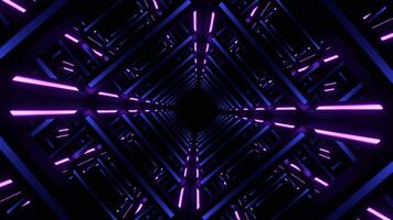 Purple and Lighting Blue Movement Through Neon Frame Background VJ Loop in 4K video