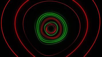 Red and Green Neon Radio Waves Background VJ Loop in 4K video