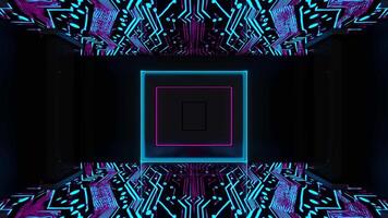 Cyan and Pink Fast Strobe Chip Corridor Background VJ Loop in 4K video