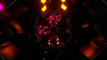 Pink and Orange Neon Shapes Movement Background VJ Loop in 4K video