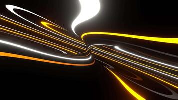 Orange and White on Black Neon Circle Moving Background VJ Loop in 4K video