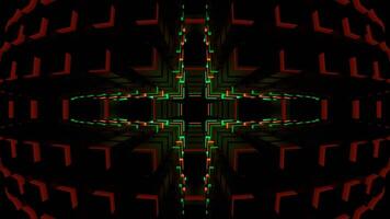 Orange and Turquoise Neons Moves in Rectangles Background VJ Loop in 4K video