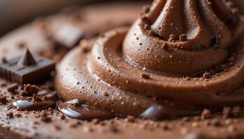 Decadent Chocolate Mousse Swirled Texture and Rich Brown Hues photo