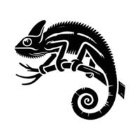 Chameleon on a branch illustration vector