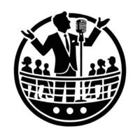 A logo for a microphone and microphone vector
