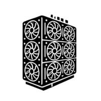 A black and white image of a computer case vector