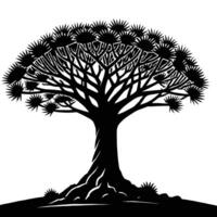 A black and white illustration of a tree vector
