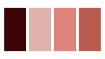 Black, Dusty Rose, Coral, Tiger Lily color palette. Set of bright color palette combination in rgb hex. Color palette for ui ux design. Abstract illustration for your graphic design, banner, poster vector