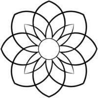simple circle center-with-evenly-spaced-petal eps vector