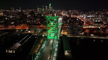 Landmark Benjamin Franklin Bridge in Philadelphia Pennsylvania in United States. Highrise Highrise. video