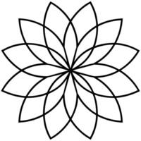 simple circle center with-evenly-spaced-petals vector