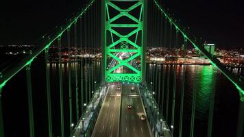 Awe Benjamin Franklin Bridge at Philadelphia in Pennsylvania United States.. Corporate Illumination. video