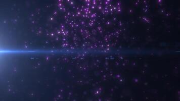 Purple and pink bokeh lights on a dark background create a whimsical and cosmic ambiance video