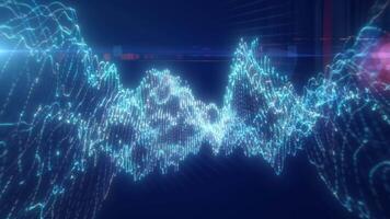 Mesmerizing blue luminescent waveforms creating a digital, futuristic look with a sense of technology video