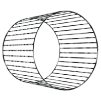 3D Black Metallic Wireframe Cylinder Abstract Shape Transparent Background for Digital Art and Design png