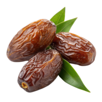 Dates with leaves isolated on transparent background png