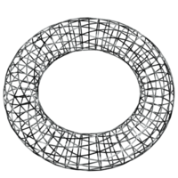 Wireframe Torus with Transparent Background for 3D Modeling and Graphic Design png