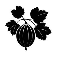 illustration of gooseberry fruit silhouette graphic vector