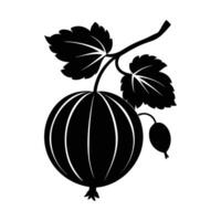 illustration of gooseberry fruit silhouette art for unique design vector