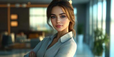 A beautiful woman in a business suit photo