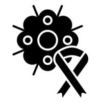 solid symbol of cancer cell vector