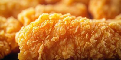 Crispy golden chicken tenders served fresh and hot, perfect for a satisfying meal or snack option photo