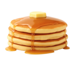 delicioso apilar de panqueques con mantequilla y arce jarabe png
