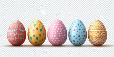 Colorful decorated easter eggs on a light background celebrating spring and seasonal festivities photo