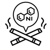 Nicotine warning in outline style vector