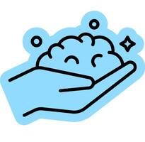 hand wash with soap outline colour icon vector