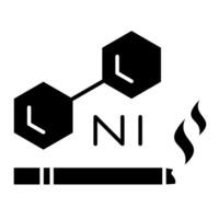 Nicotine sign in solid style vector