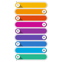 Infographic with 9 steps, process or options. for presentation. png