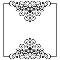 flat vintage decorative floral frame background vector