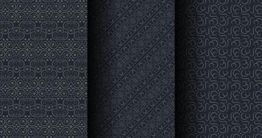Collection Dark ornament pattern design background design template vector