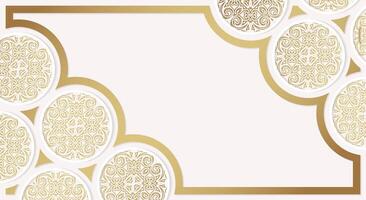 Luxury White circle border pattern background design template vector