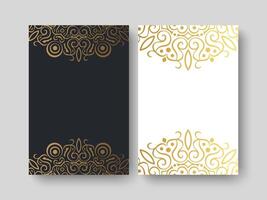 Luxury golden cover of elegant pattern motif in gold color. vector