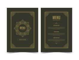 Menu Layout with ornamental Elements design template vector