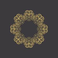 Flat decorative circle lines border background design template. vector