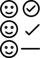 Satisfaction surveys in outline icon style, building relationships with Customers theme. png