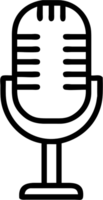 Microphone in outline icon style, communication and public Relations theme. png