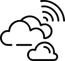 The radar icon shows the movement of clouds in outline icon style, weather and astronomy theme. png