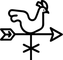 Wind direction indicators in outline icon style, weather and astronomy theme. png