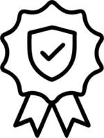 Trust badge symbols in outline icon style, building relationships with Customers theme. png