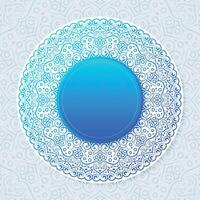Blue and White border pattern background. vector